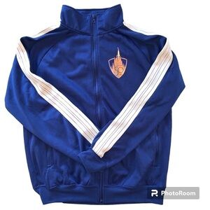 Disney World 50th Anniversary Blue Zipper Track Sweater Men's M - Women's L/XL